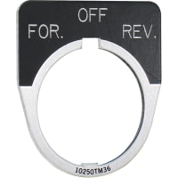 Placa de leyenda, estándar, 1/2 redondo, campo negro, PARA. DE LA revolución, serie 10250T