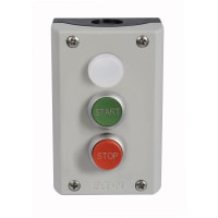 Estación de control, 2 Button+Indicator, COMIENZO, PARADA, Polycarb, NEMA13, serie M22
