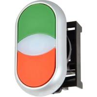 Interruptor de botón dual, iluminado, rasante, verde, momentáneo, serie del RMQ-Titán