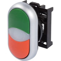 Interruptor de botón dual, iluminado, ampliado, verde, momentáneo, serie del RMQ-Titán
