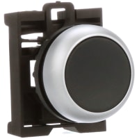 Actuador del botón, 22m m, botón rasante, negro, momentáneo, serie del RMQ-Titán