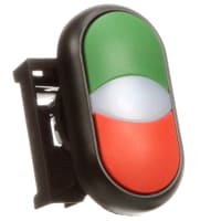 Interruptor de botón dual, iluminado, ampliado, verde, momentáneo, serie del RMQ-Titán