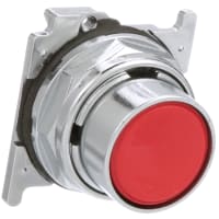 Botón resistente, selector, rojo momentáneo, rasante, cromado, serie 10250T