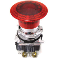 E-Pare el botón, 40m m, 2-Pos, LED, iluminado, 120V, 1LONC, serie 10250T