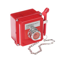 Estación de control, rotura de cristal, 1 botón, emergencia. DE, cinc, NEMA13, serie 10250T