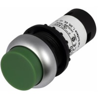 Botón de Non-lluminated, 22.5m m, bisel de plata, verde, 1NO/1NC, serie C22