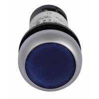 Interruptor de botón, SPST, 1.5A 230VAC, 24VAC/VDC LED, azul, serie C22
