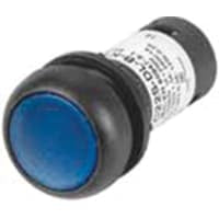 Botón iluminado de 22.5m m, bisel negro, LED - azul, 1NO, 120V, serie C22