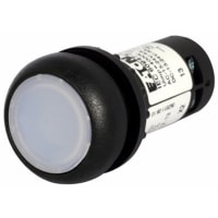 Illuminated 22.5m m Pushbutton, Black Bezel, LED - White, 1NO, 120V, C22 Series