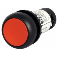 Botón, 22.5m m, Non-lluminated, bisel negro, rojo, 1NO/1NC, serie C22