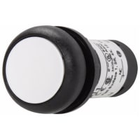 Botón, 22.5m m, Non-lluminated, bisel negro, blanco, 1NO/1NC, serie C22