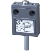 Interruptor de límite, perno émbolo, SPDT, 250 VAC, 5 A, cable de 35.8 m, IP67, serie E47