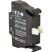Bloque del contacto, SPST, Resorte-Jaula delantera del montaje 22.5m m, negro, IP65, serie M22