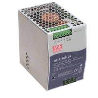 Fuente de alimentación, AC-DC, 24V, 20A, 200-550V adentro, incluido, carril del estruendo, PFC, 480W, serie WDR-480