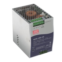 Fuente de alimentación, AC-DC, 48V, 10A, 200-550V adentro, incluido, carril del estruendo, PFC, 480W, serie WDR-480