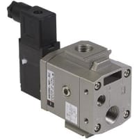 Válvula de solenoide, directo, de dos vías, 110 VAC, 3/"8, NPT, 145 PSI, serie de NAV