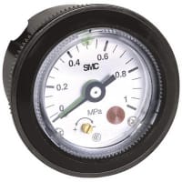 GAUGE, PRESSURE, PNEUMATIC, 1MPA, 1/4IN.NPT PORT, With SWITCH AND NEON LIGHT, 110VAC