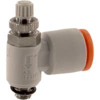 Apresure el control, codo, metro hacia fuera, puerto de 10-32 UNF, para el tubo 1/4, PBT, COMO serie