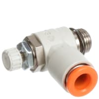 Apresure el control, codo, metro hacia fuera, puerto8 de 1/ Uni hasta el tubo de 6m m, latón de PBT, COMO serie | SMC