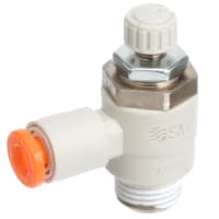 Speed Controller, Meter Out, Elbow, 1/8 NPT 5/32Tube, PBT, Sealant, COMO Series | SMC