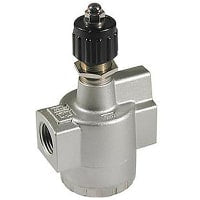 Regulador del flujo, un tacto, codo, UNF 10-32 tubo portuario de x4 1/, aire, COMO serie