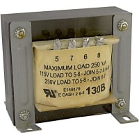 Transformador, aislamiento, bobina, 1, Freq 50/60Hz, Pri 230/460VAC, Sec 115/230VAC