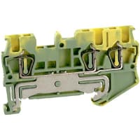Las conec llaman el carril FeedThru SpringCage 28-16AWG 4.2m m 2 W del estruendo del negro Verdes-Yel