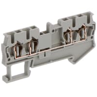 Conexión Feed-Through de la Resorte-jaula del bloque de terminales 24A 800V 28-12 gris del AWG