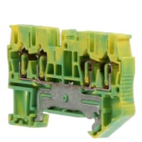 Jaula 28-12AWG 5.2m m W del resorte de tierra del carril del estruendo del conectador del bloque de terminales Verdes-Yel