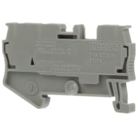 Terminal Block DIN Rail Feed-Through Spring Cage 3 28-12 AWG 5.2 milímetro W Gray