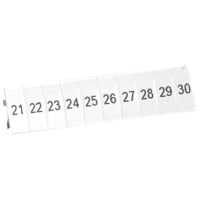Marcador del bloque de terminales, blanco, impresión negra, 21-30, horizontal, serie de ZB/ZBF