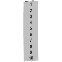 Tira de marcador del bloque de terminales, blanco, impresión negra, 1-10, vertical, serie de ZB/ZBF