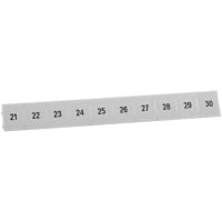 Marcador del bloque de terminales, blanco, impresión negra, 21-30, horizontal, serie de ZB/ZBF
