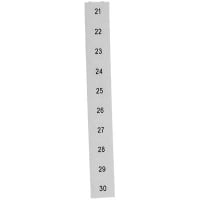 Tira de marcador del bloque de terminales, blanco, impresión negra, 21-30, vertical, serie de ZB/ZBF