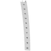 Marcador del bloque de terminales, blanco, impresión negra, 11-20, horizontal, serie de ZB/ZBF