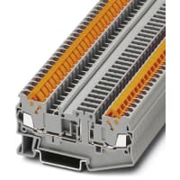 Alimentación del carril del estruendo del bloque de terminales a través de conec rápidas 2 24-16 gris 5.2 milímetro W del AWG