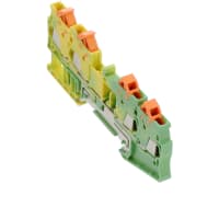 QTC1.5-QUATTRO: Conductor de tierra 24-16AWG del carril del estruendo 4 del bloque de terminales