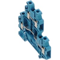 Conn Term Blk DIN Rail Dbl Level Screw 26-10 AWG Blue 6.2 milímetros W UT Series