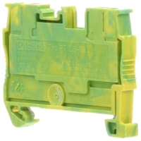 Las conec llaman el carril del estruendo del negro molido Empujar-En AWG 5.2m m Verde-Amarillos W de las conec 26-12