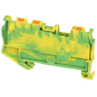 Las conec llaman el carril del estruendo del negro molido Empujar-En AWG 5.2m m Verde-Amarillos W de las conec 26-12