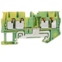 Las conec llaman el carril del estruendo del negro molido Empujar-En AWG 5.2m m Verde-Amarillos W de las conec 26-12