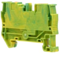 Las conec llaman el carril del estruendo del negro molido Empujar-En AWG 6.2m m Verde-Amarillos W de las conec 24-10