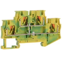 Alimentación del bloque del término a través 2 4 0.2-6 sq. milímetro 24-10 Serie Verde-Amarilla del AWG 6.2 milímetros W pinta