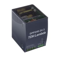 Fuente de alimentación, AC-DC, 24V, 10A, 340-575V adentro, incluido, carril del estruendo, PFC, 240W, serie de DPP