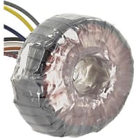 Transformador, energía, Toroidal, 1, Freq 50/60Hz, Pri 117/234VAC, Sec 12/24VAC