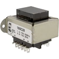Transformador, energía, bobina de los Config, 1, Freq 50/60Hz, Pri 115/230VAC, Sec 14/28VAC