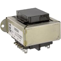 Transformador, energía, bobina de los Config, 1, Freq 50/60Hz, Pri 115/230VAC, Sec 10/20VAC
