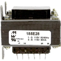 Transformador, energía, bobina de los Config, 1, Freq 50/60Hz, Pri 115/230VAC, Sec 14/28VAC
