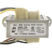 Serie secundaria primaria del transformador 48VA 117/234VAC 12/24VAC 4/2A 266