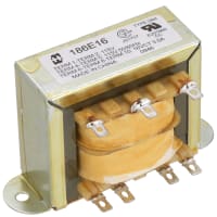 Transformador, 56VA, chasis, Pri: 115/230VAC, Sec: 16VCT, 3.5A, bobina dual